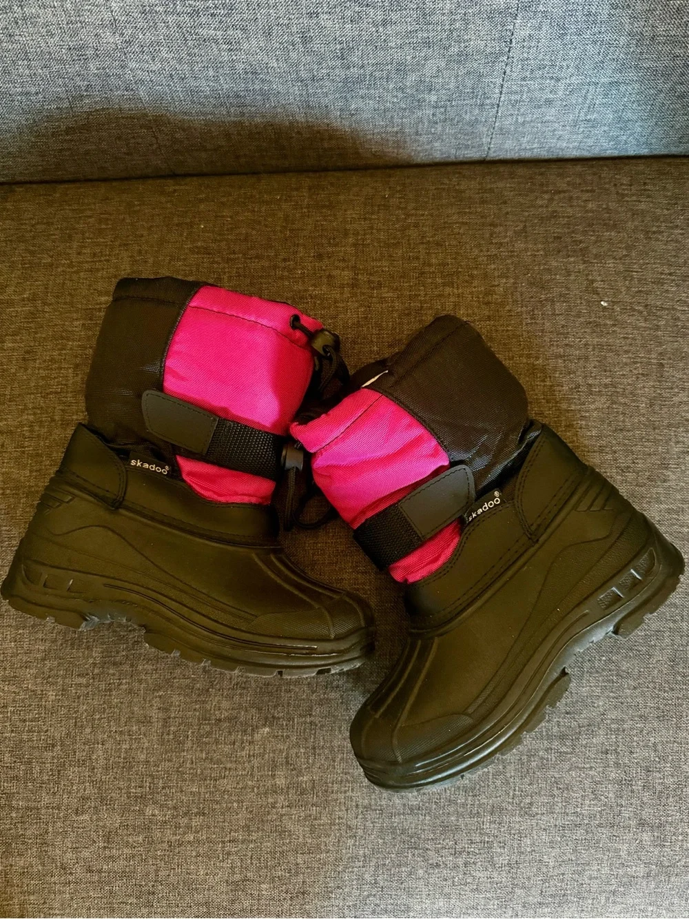 Kids Insulated Winter Boots - Pink & Black